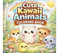 Cute Kawaii Animals Coloring Book: Easy & Fun Coloring Pages for Kids and Adults
