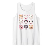 Cute Kawaii Animals Set Chibi Anime Multiple Pet Lover Canotta