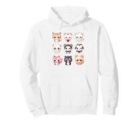 Cute Kawaii Animals Set Chibi Anime Multiple Pet Lover Felpa con Cappuccio