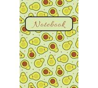 Cute Kawaii Avocado Lined Notebook: Adorable avocado pattern cover | 6x9 inches, 120 pages | Wide Ruled Journal for School, Work, or Personal Writing, perfect gift for avocado lovers