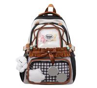 Cute Kawaii Backpack for Girls - Pin Display Backpack Large Capacity Soft Stylish Rucksack with Compartments Cute Lightweight Backpacks Commute Studying Pouch for Men and Women
