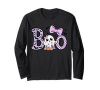 Cute Kawaii Boo Ghost Pumpkins Bats Halloween Maglia a Manica