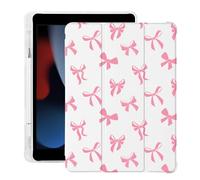 Cute Kawaii Bow per iPad Mini 6 Caso con Portamatite, Auto Sleep/Wake, Pelle Morbida TPU Back Cover