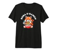 Cute Kawaii Bubble Boba Tea Ramen Red Panda Lover Maglietta Premium