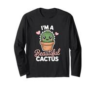 Cute Kawaii Cactus Plant Desert Lover Cartoon Succulent Maglia a Manica