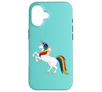 Cute Kawaii Cartoon Womens Girls Kids Unicorn Bunny Lover Custodia per iPhone 16