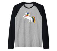 Cute Kawaii Cartoon Womens Girls Kids Unicorn Bunny Lover Maglia con Maniche Raglan