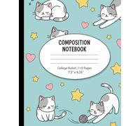 Cute Kawaii Cat Composition Notebook: A College Ruled Japanese Style Cartoon Kitty Journal for Girls, Teens, and Cat Lovers | Adorable Pastel School Supplies