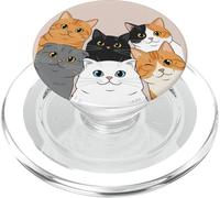 Cute Kawaii Cat Group Selfie Cartoon Kittens PopSockets PopGrip per MagSafe