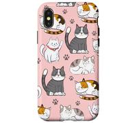 Cute Kawaii Cat Lovers Pattern Kitten Mom Custodia per iPhone X/XS