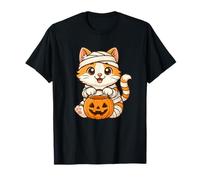 Cute Kawaii Cat Mummy Halloween Funny Cats Lover Kids Women Maglietta
