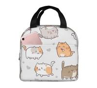 Cute Kawaii Cats Borsa Frigo Con Manico Borsa Per Il Pranzo Addensato Borsetta Termica Per Donna Lavoro Picnic 22X20X13Cm