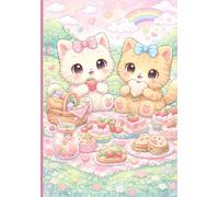 Cute Kawaii Cats Picnic Dotted Notebook