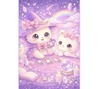 Cute Kawaii Cats Tarot Cards Witchy A5 Dotted Notebook Journal