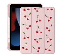 Cute Kawaii Cherry per iPad Air 3 Caso con Portamatite, Auto Sleep/Wake, Rosa Pelle Morbida TPU Back Cover per iPad Pro 10.5 Pollici 2017