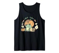 Cute Kawaii Fall Cottagecore Aesthetic Frog with Pumpkin Canotta
