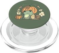 Cute Kawaii Fall Cottagecore Aesthetic Frog With Pumpkin PopSockets PopGrip per MagSafe