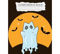 Cute Kawaii Halloween Ghost Fabric Composition Notebook: 7.5 x 9.25 inch with With Wide Ruled 110 pages : great for teen, school supplies Halloween Gift