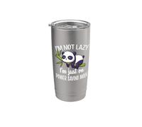 Cute Kawaii Kids Womens Napping Not Lazy Power Saving Panda Bicchiere termico in acciaio inox doppia parete