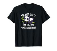 Cute Kawaii Kids Womens Napping Not Lazy Power Saving Panda Maglietta
