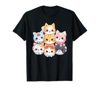 Cute Kawaii Kittens Pile Chibi Anime Multiple Cat Lover Maglietta