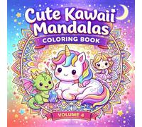 Cute Kawaii Mandalas Coloring Book - Volume 4: Adorable Kawaii Fantasy & Magical Creatures Mandala Designs | Cute Unicorns, Dragons, Fairies & More | ... Coloring Book for Adults and Teens