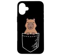 Cute Kawaii Meme Lover Kids Pocket Capybara Cartoon Custodia per iPhone 16 Plus