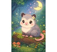 Cute Kawaii Opossum Notebook - Adorable Pastel Opossum Under the Moon | Cozy Forest Animal Journal | Lined Composition Notebook 6x9 Inch, 120 Pages | ... | Perfect Gift for Kawaii Lovers & Cute Fans