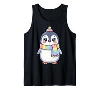 Cute Kawaii Penguin Rainbow Beanie Scarf Winter Canotta