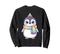 Cute Kawaii Penguin Rainbow Beanie Scarf Winter Felpa