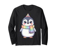 Cute Kawaii Penguin Rainbow Beanie Scarf Winter Maglia a Manica