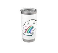 Cute Kawaii Rainbow Puking Cloud Design Bicchiere termico in acciaio inox doppia parete