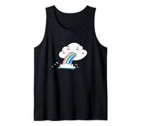 Cute Kawaii Rainbow Puking Cloud Design Canotta