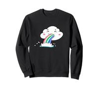Cute Kawaii Rainbow Puking Cloud Design Felpa
