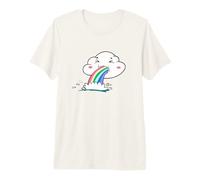 Cute Kawaii Rainbow Puking Cloud Design Maglietta Premium