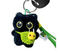 Cute Keyring - Adorable Token, 1 Pack Little Keepsake for Zipper Pull, Kittie Figurine with Gold Clasp, Travel Ornament, Cuddly Totem for Schoolbag, Backpack, Luggage and Wallet Attachment 190 charact