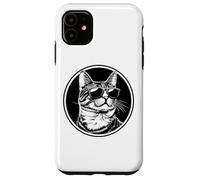 Cute Kids Womens & Mens Brown or Orange Tabby Cat Lover Logo Custodia per iPhone 11