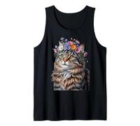 Cute Kitten Cat Flower Floral Garden Canotta