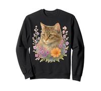 Cute Kitten Cat Flower Floral Garden Felpa
