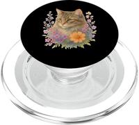 Cute Kitten Cat Flower Floral Garden PopSockets PopGrip per MagSafe