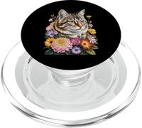 Cute Kitten Cat Flower Floral Garden PopSockets PopGrip per MagSafe