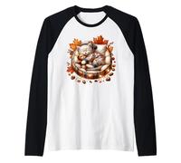 Cute Kitten for Fall Autumn Vibes Sleepy Cat for Cat Lady Maglia con Maniche Raglan