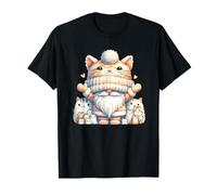Cute Kitten Grandpa Gnome For Women And Girls Kawaii Cat Maglietta