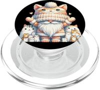 Cute Kitten Grandpa Gnome For Women And Girls Kawaii Cat PopSockets PopGrip per MagSafe