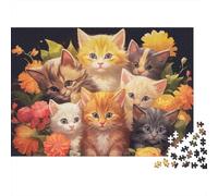 Cute Kitten Group Puzzle 1000 Pezzi Cartone Spesso Per Adolescenti 12-18, Puzzle Allenamento Mentale, Divertimento Vacanza, Regalo Anniversario Per Adolescenti 38x26cm/1000pcs