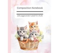 Cute Kitten Journal for Girls - Adorable Cat Notebook for Writing, Drawing & Notes - 120 Lined Pages, 7.5x9.25 Softcover Cat Diary for Kids, Teens & Cat Lovers