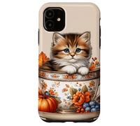 Cute Kitten Kawaii Cats Fall Coffee Mug Autumn Thanksgiving Custodia per iPhone 11