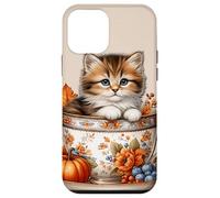 Cute Kitten Kawaii Cats Fall Coffee Mug Autumn Thanksgiving Custodia per iPhone 12 mini