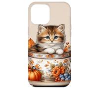 Cute Kitten Kawaii Cats Fall Coffee Mug Autumn Thanksgiving Custodia per iPhone 12 Pro Max
