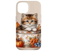 Cute Kitten Kawaii Cats Fall Coffee Mug Autumn Thanksgiving Custodia per iPhone 14
